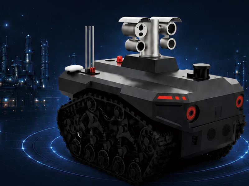 An Orion tracked inspection robot with its sensor mast